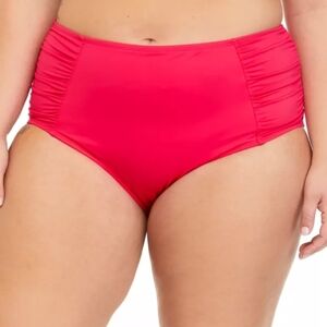 NWT Kim Rogers Curvy Women's Side Shirred High-Waisted Bikini Bottoms 18W